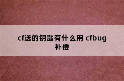 cf送的钥匙有什么用 cfbug补偿